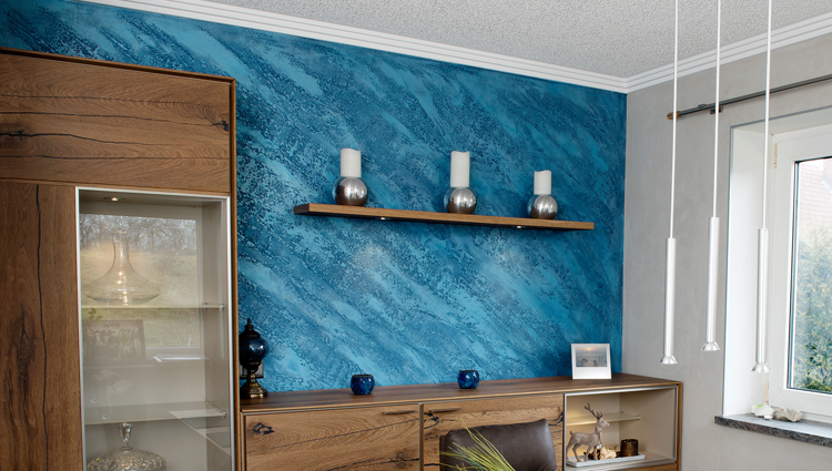 individuelle Wandgestaltung mit Istinto in Blau